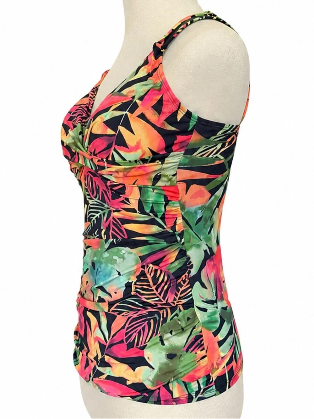 Lauren Ralph Lauren Tankini Top Only NWT Underwire Tummy Control Tropical 6